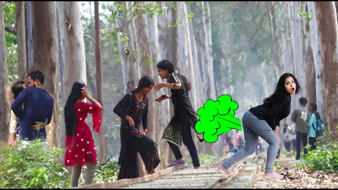 Very Funny FART Prank on random cute Girls in park Part- 403 😜! N2o Shreya