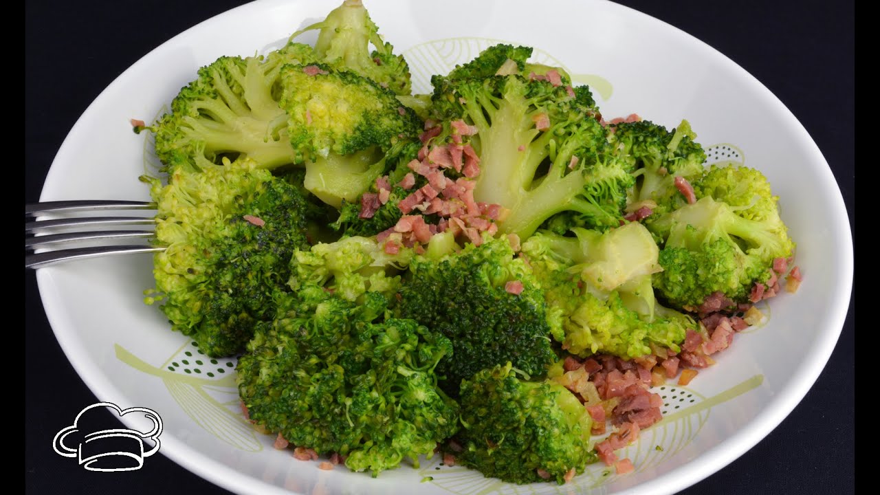 RECETAS DE COCINA SANA Brócoli al ajillo con jamón serrano