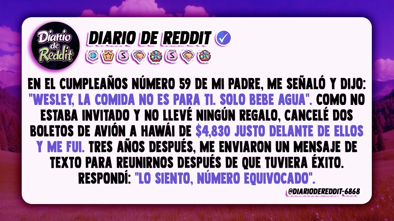 Mi padre me prohibió comer en su fiesta, así que cancelé su regalo de $4.830