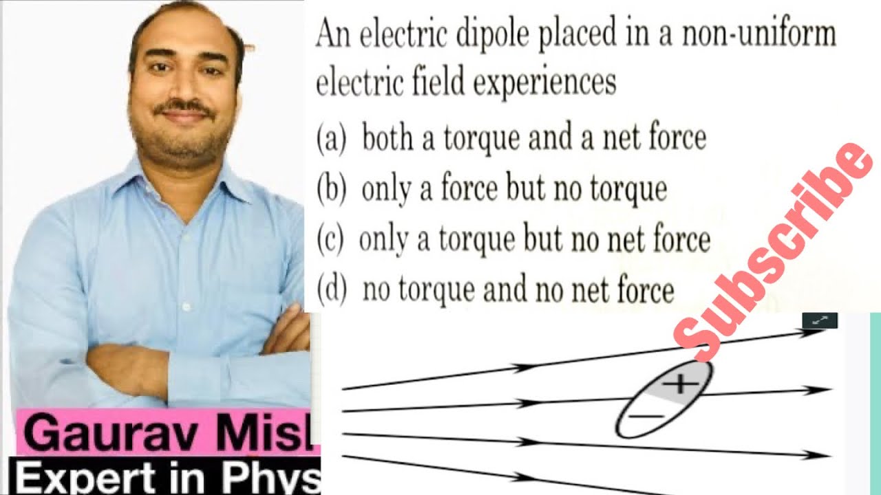 An electric dipole placed in a non-uniform electric field experiences both a torque and a net force