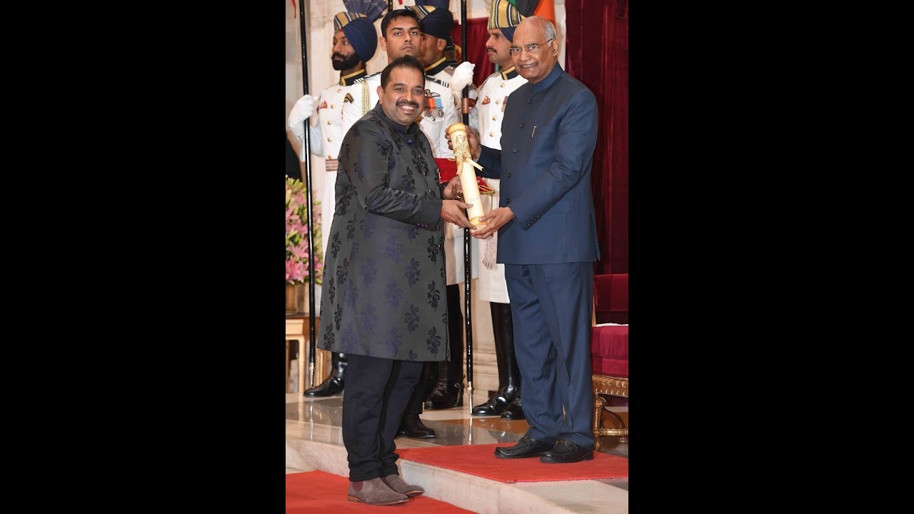 President Kovind presents Padma Shri to Shankar Mahadevan Narayan