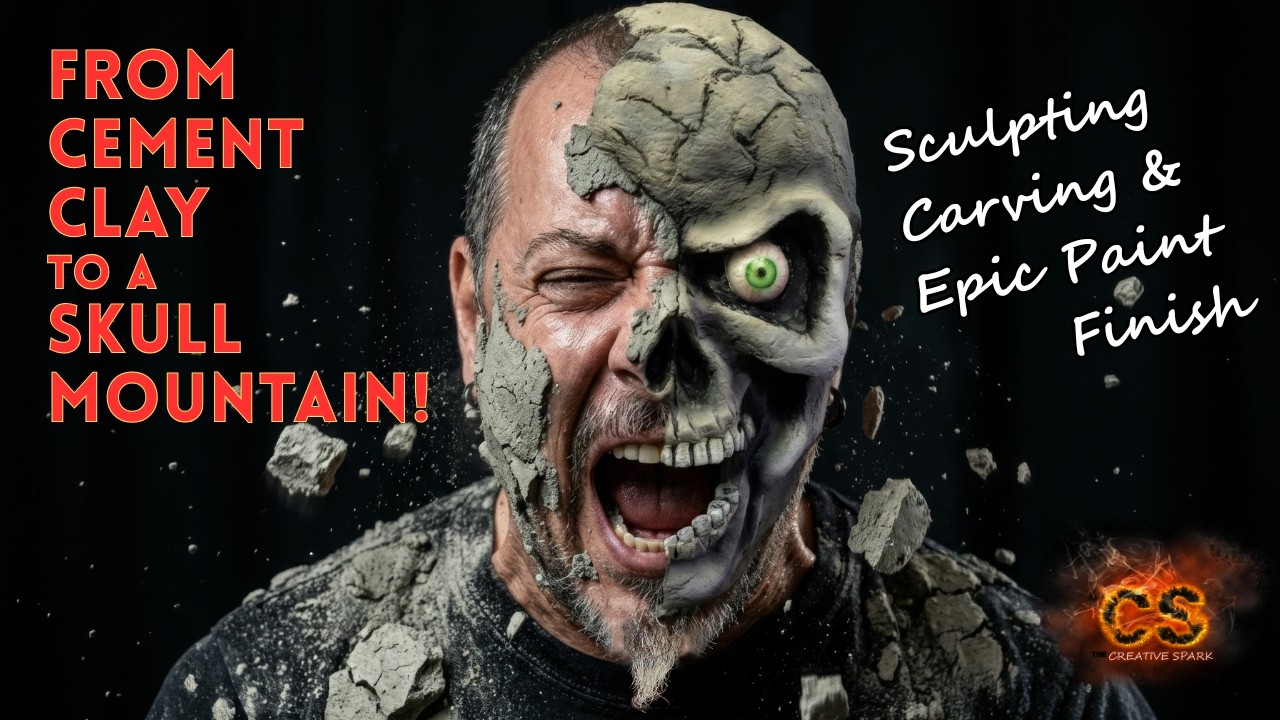 From Cement Clay to a Skull Mountain | Sculpting, Carving & Epic Paint Finish