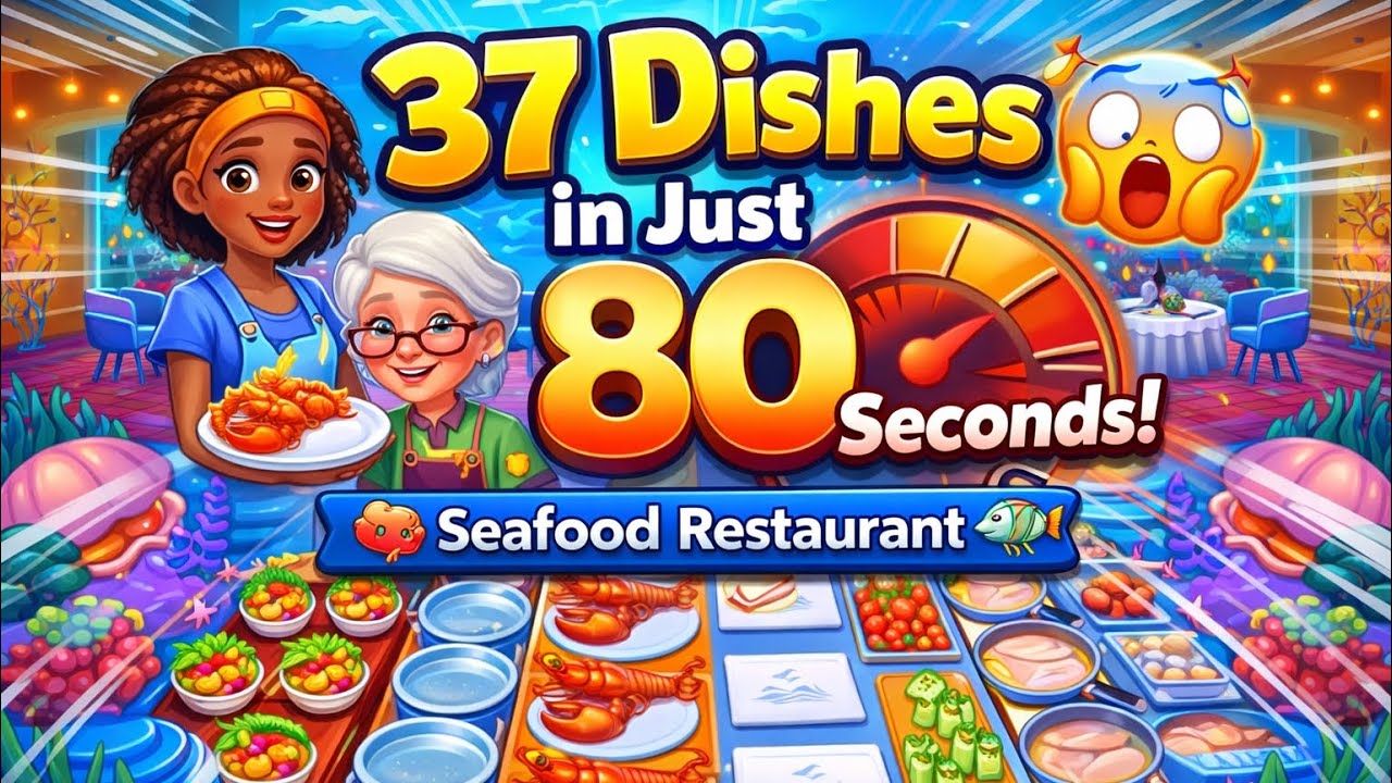Cooking Game, 37 Dishes in just 80 Seconds🤯 at the Seafood Restaurant! 🦞🐟 #gameplay #cookinggame 