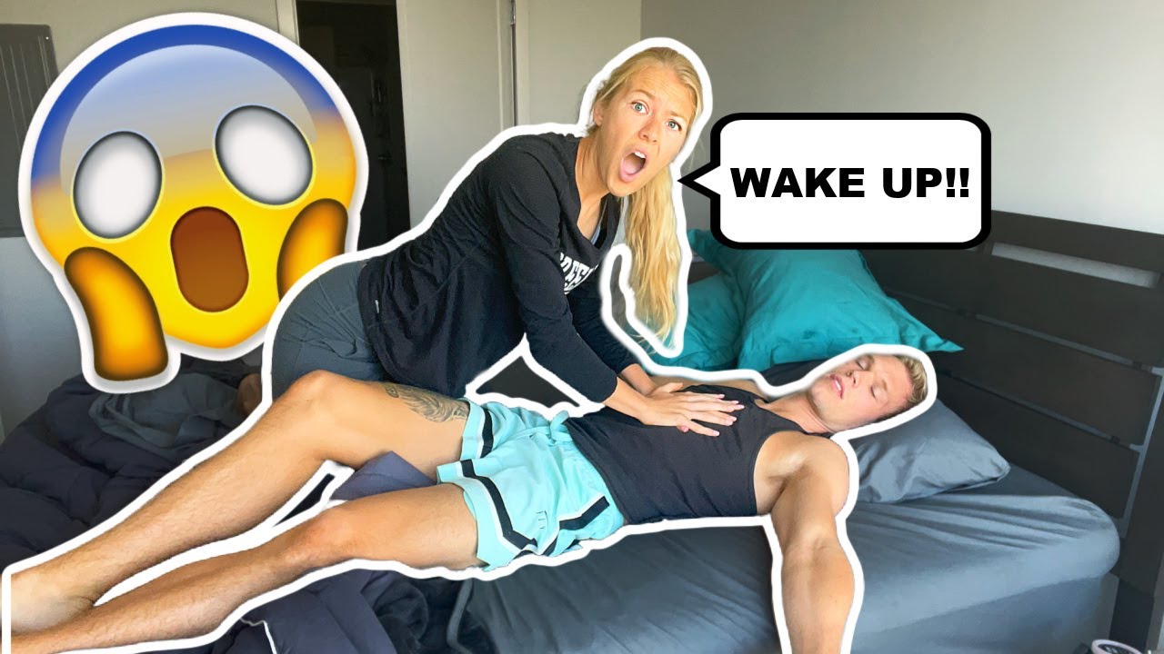 NOT WAKING UP PRANK ON GIRLFRIEND!! *Cute Reaction*