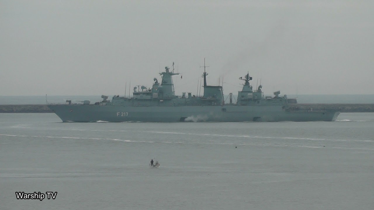 GERMAN NAVY TYPE F123 BRANDENBURG CLASS FRIGATE FGS BAYERN F217 IN PLYMOUTH SOUND - 28th May 2021