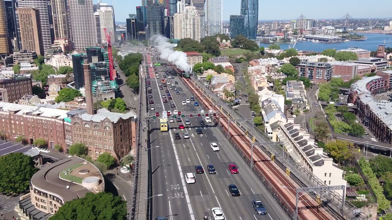 3801 crossing the Sydney Harbour Bridge