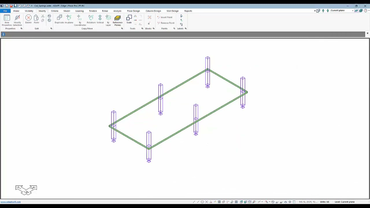 Modeling Springs at Columns Bases in ADAPT-Builder