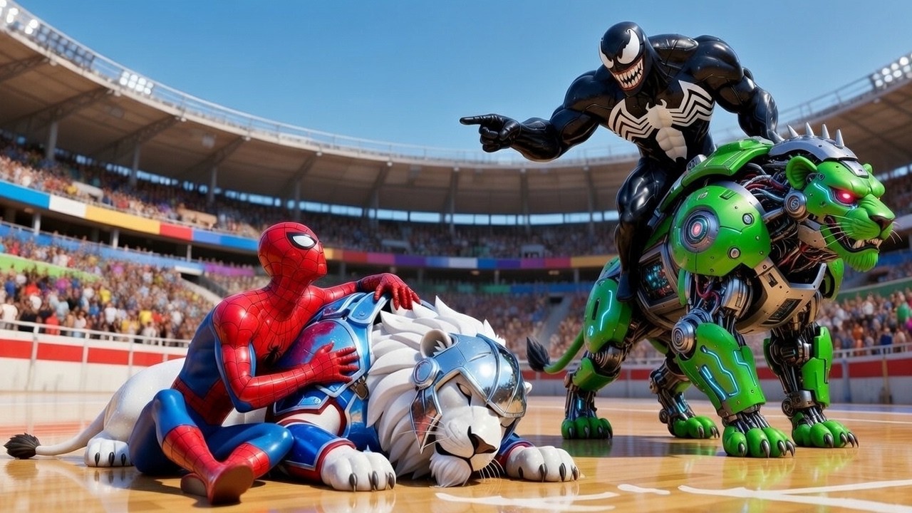 🐆🕷️SPIDERMAN Wins The Magic Legendary Lion Racing Championship – Epic Racing Challenge