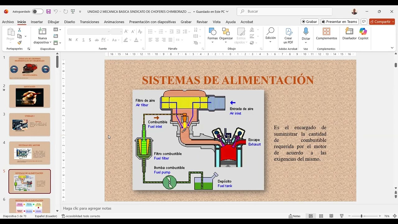 16/01/2026 SISTEMA DE ALIMENTACION DEL MOTOR LICENCIA REGULAR E PARALELO D NOCTURNA