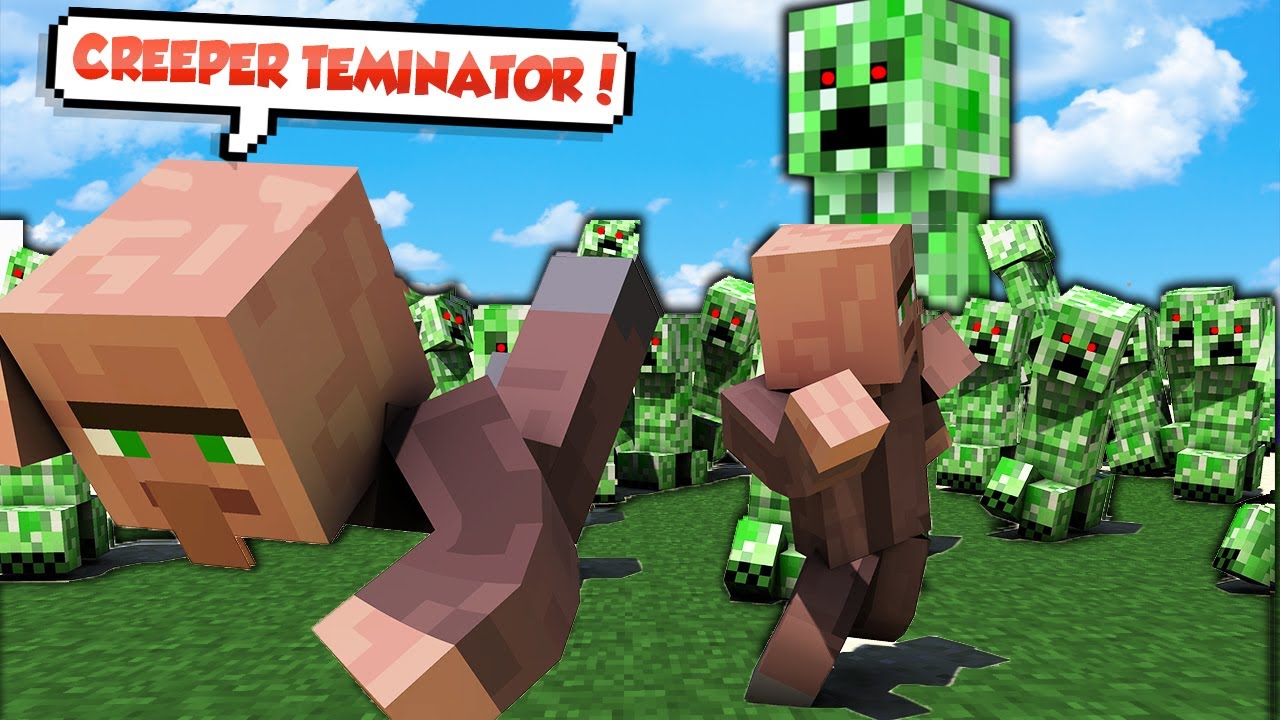 NYIKSA VILLAGER KCOAK INI PAKE CREEPER TERMINATOR !!!!