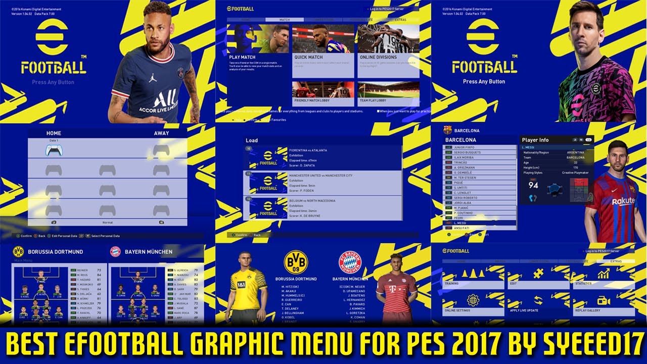 PES 2017 | Best eFootball Graphic Menu By SyeeeD17 For All Patch