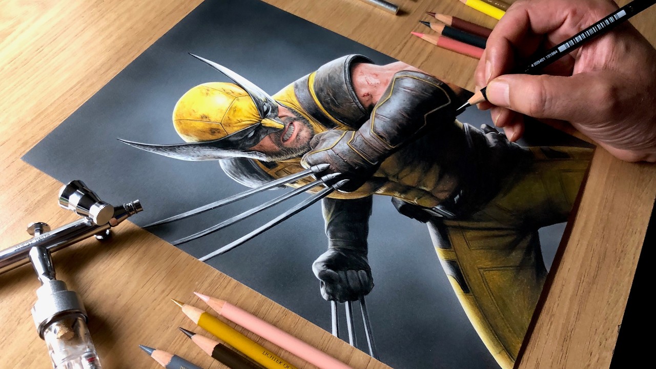 Drawing Wolverine &ndash; Coloured Pencil Art Process
