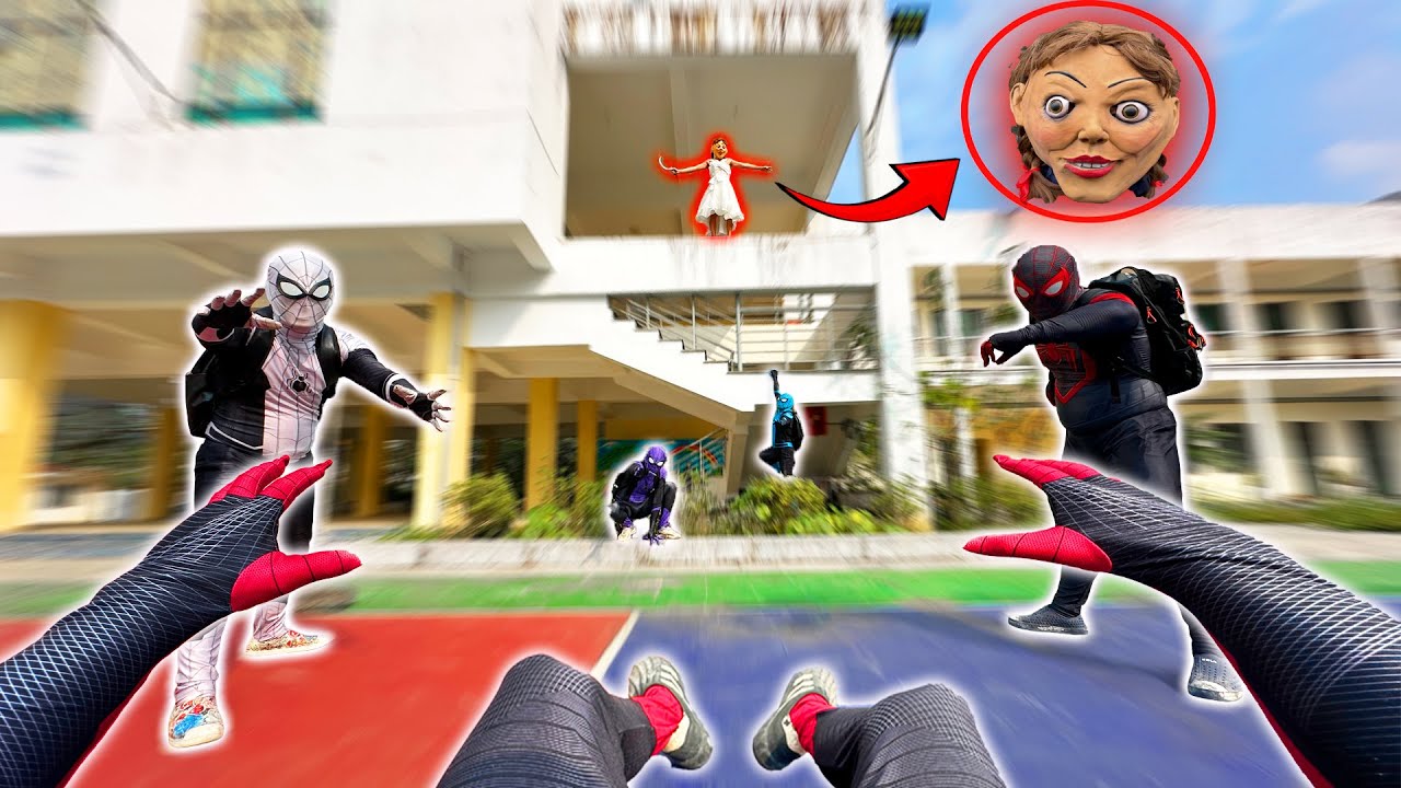 5 Bros Spider-Man Meets ANNABELLE Serbian Dancing in Abandoned HIGH SCHOOL ( Hide & Seek POV )