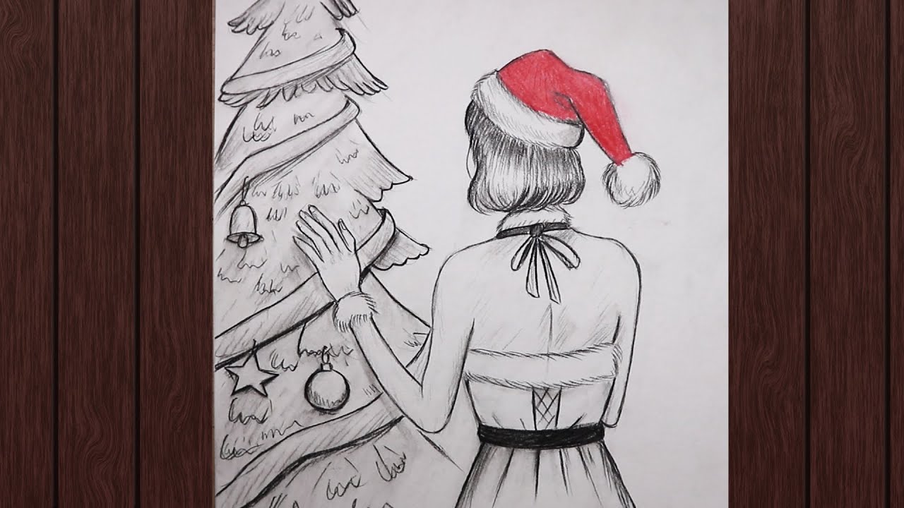 Merry Christmas Drawing Easy | Christmas Day drawing | easy pencil drawing tutorial
