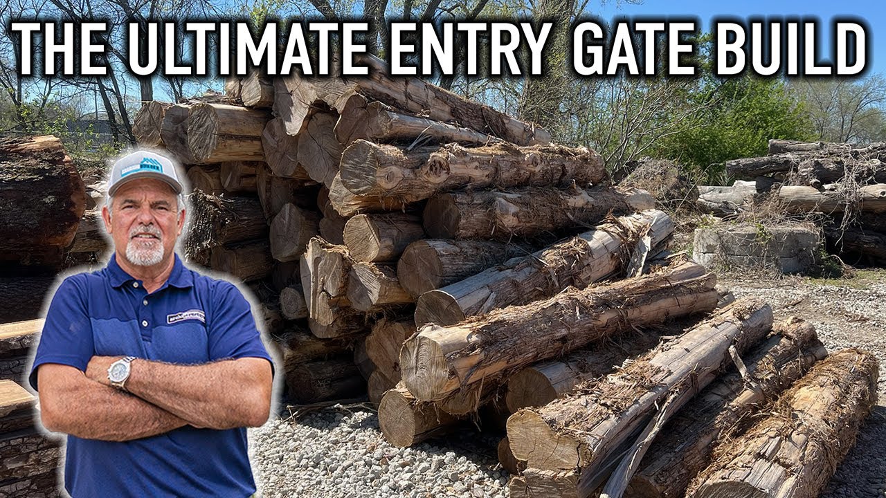 Building My Front Gate With MASSIVE 100 YEAR OLD TREES! (Part One)