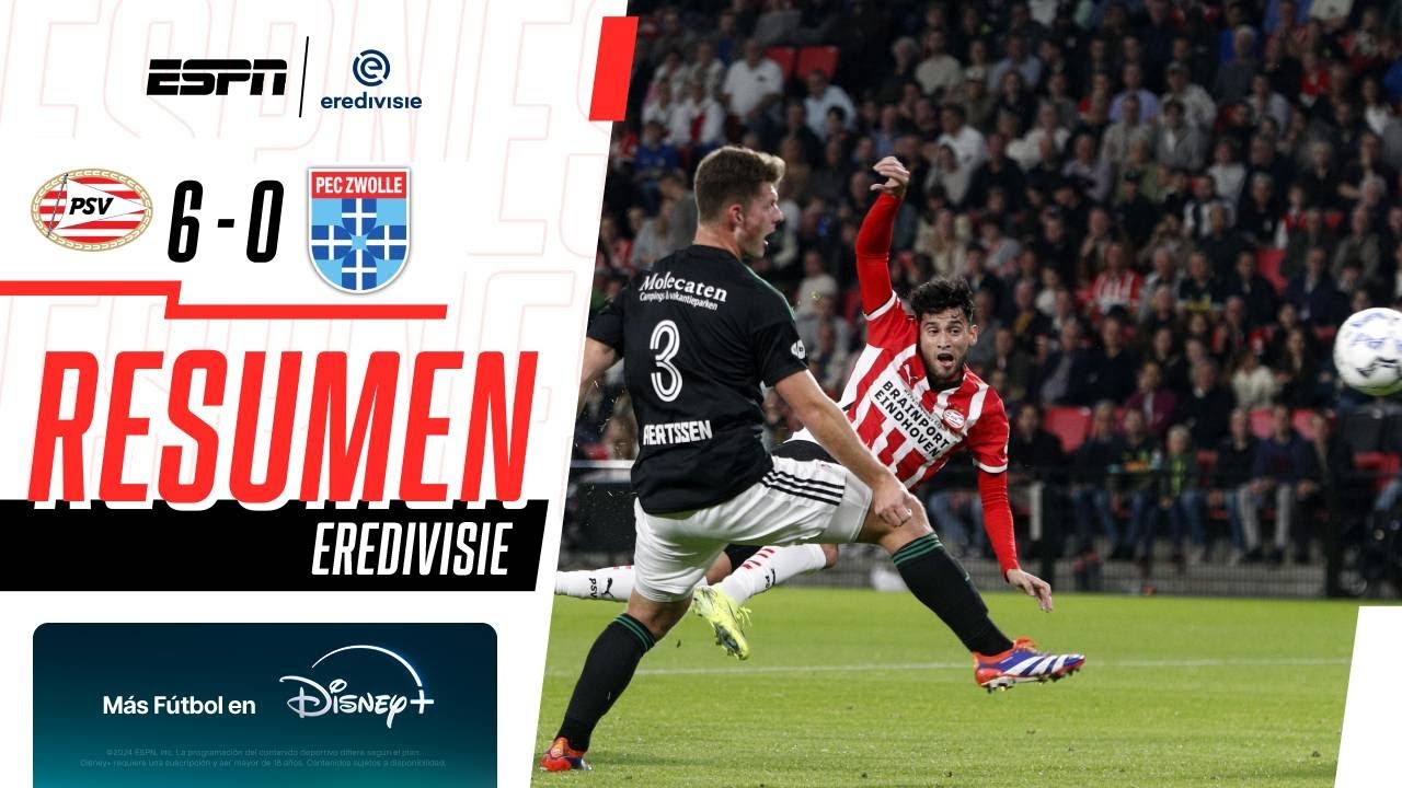Resumen I PSV 6-0 PEC Zwolle I Eredivisie I Doblete de Ricardo Pepi