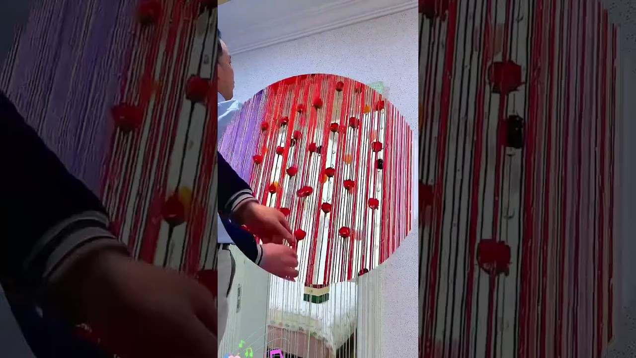 Home Goods Sharing #Rose Thread Door Curtain #Fringed Partition DecorationCurtain #Velcro #Beautiful