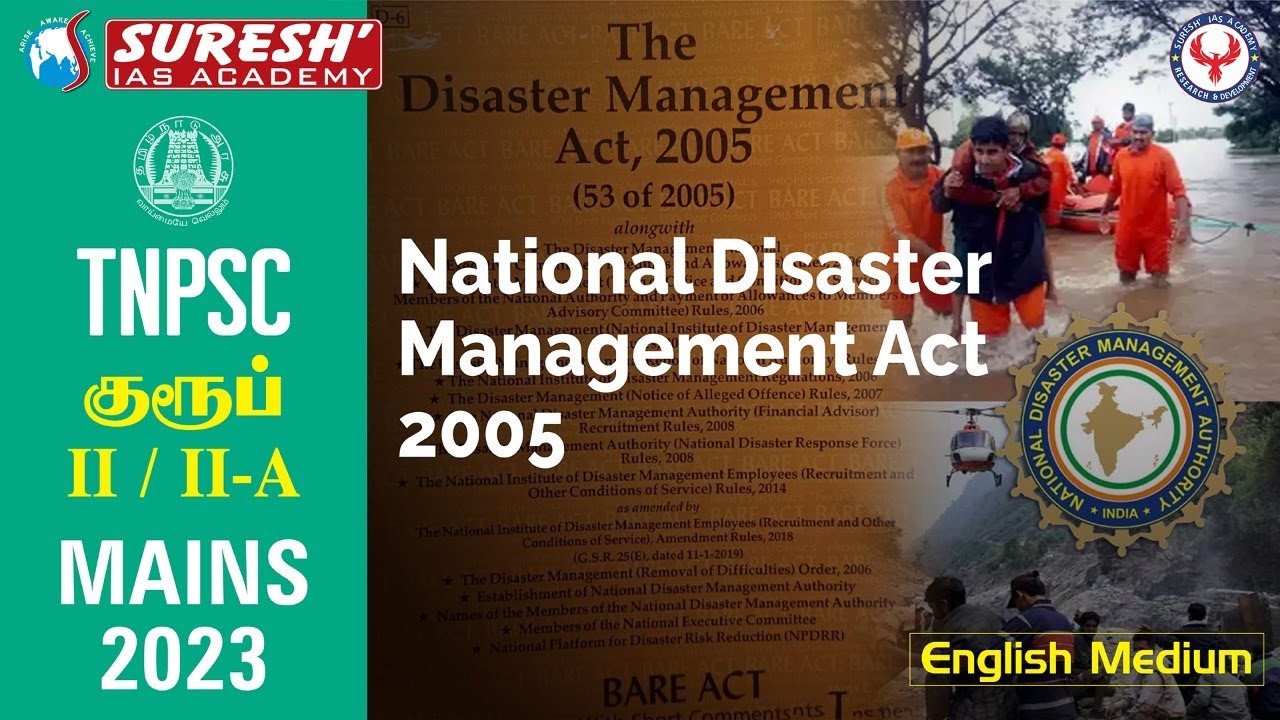 TNPSC | GROUP-II/II-A | Mains | Disaster Management act - 2005 | Suresh IAS Academy