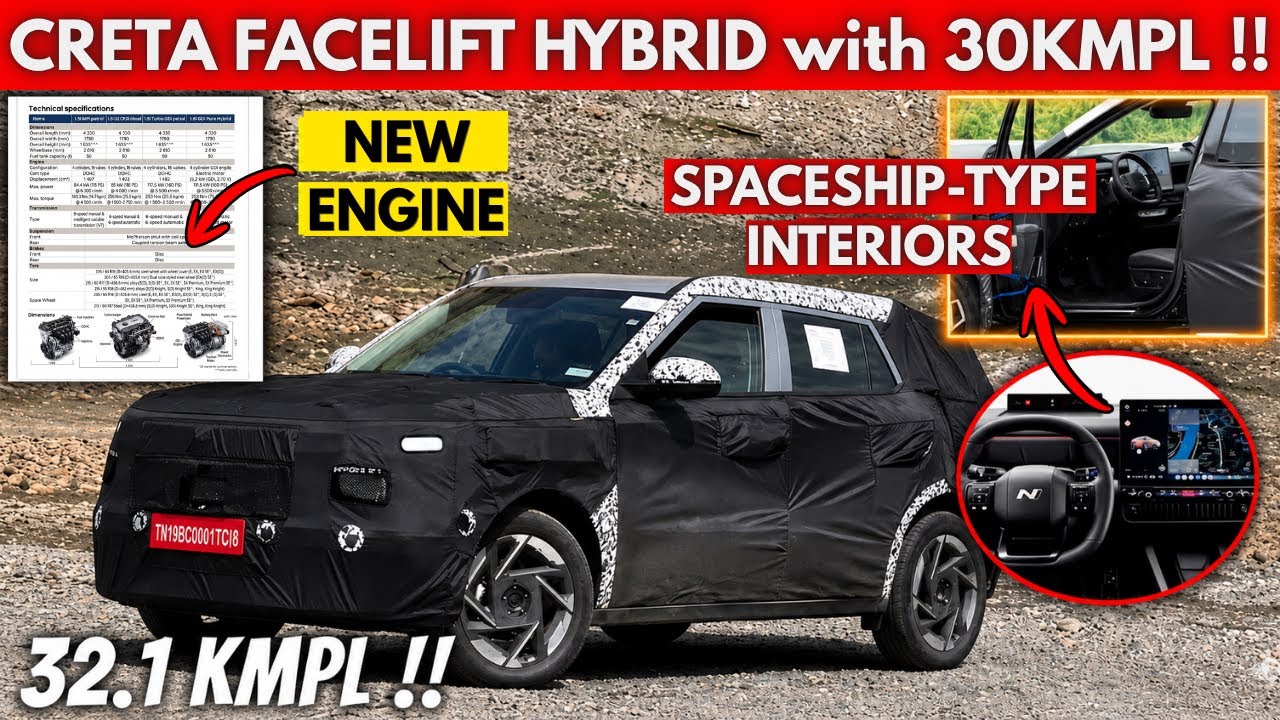 Brezza Facelift भूल जाओगे😱 Creta Facelift 2026 Hybrid with 32KMPL mileage & Interior LEAKED spied