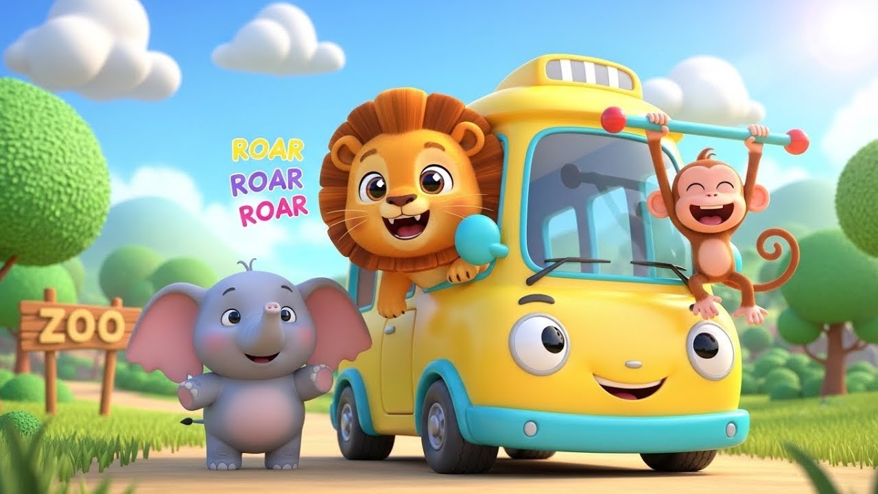 Wheels on the Bus Take Kids to the Zoo 🚌🦁 | Animal Adventure Nursery Rhyme