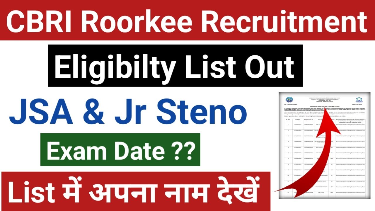 CBRI Roorkee JSA & Jr Steno Eligibility Out 🔥 | CSIR CBRI Recruitment 2025