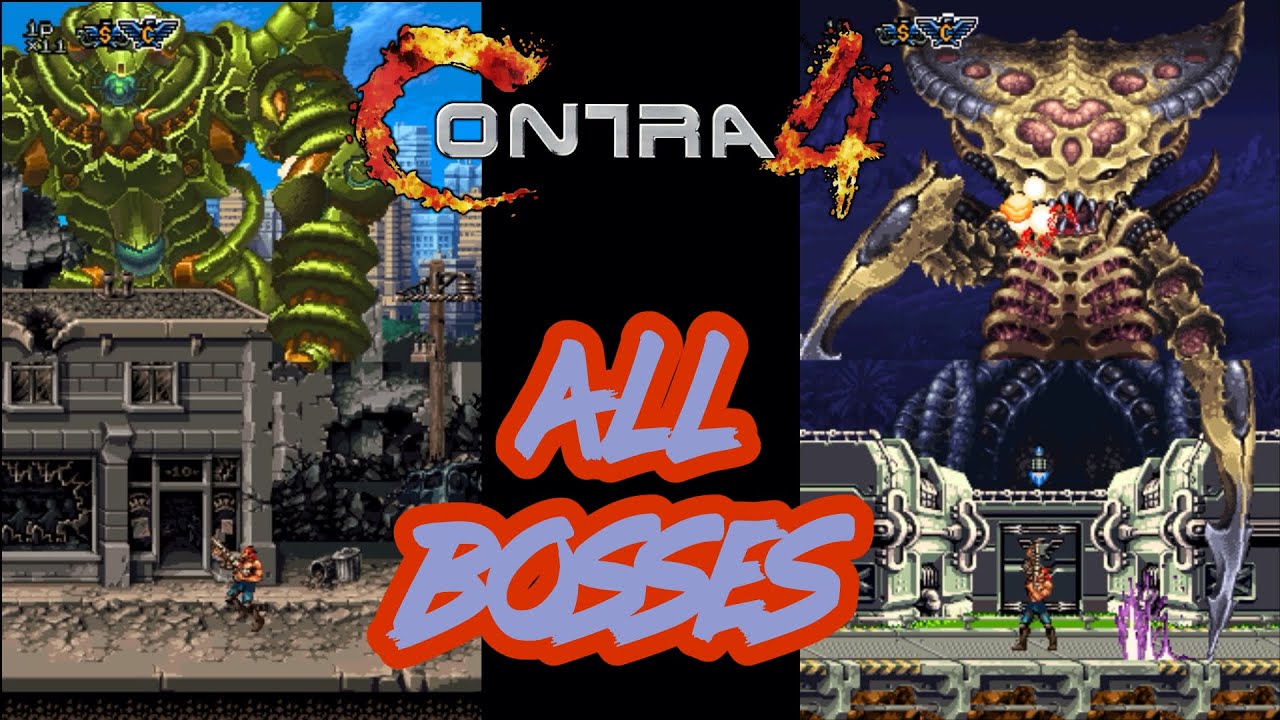 Contra 4 (Nintendo DS) - All Bosses No Damage