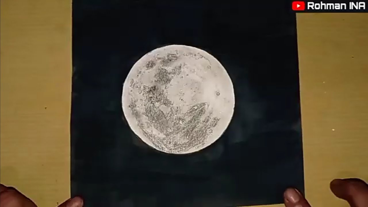 cara menggambar bulan supaya tampak nyata