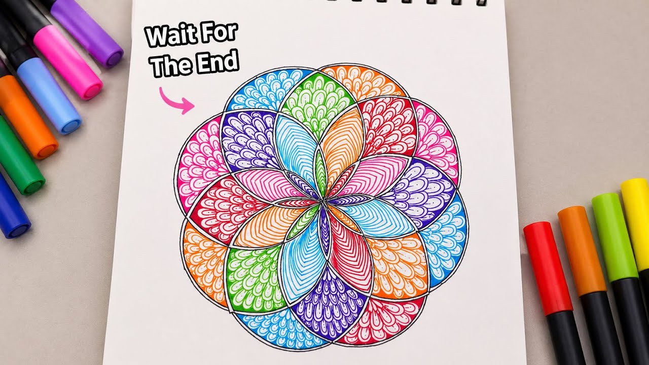 Satisfying Mandala Art | Relaxing Circle Pattern Drawing