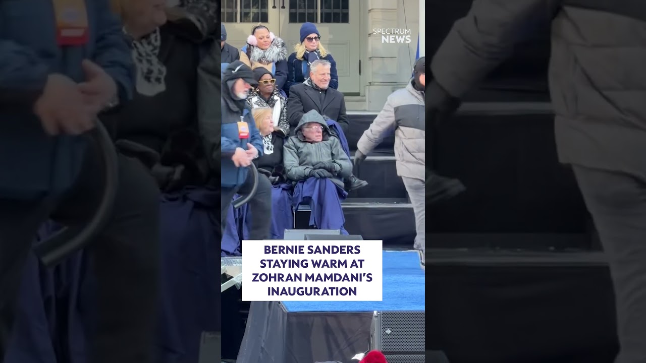 Bernie Sanders staying warm at Zohran Mamdani&rsquo;s inauguration