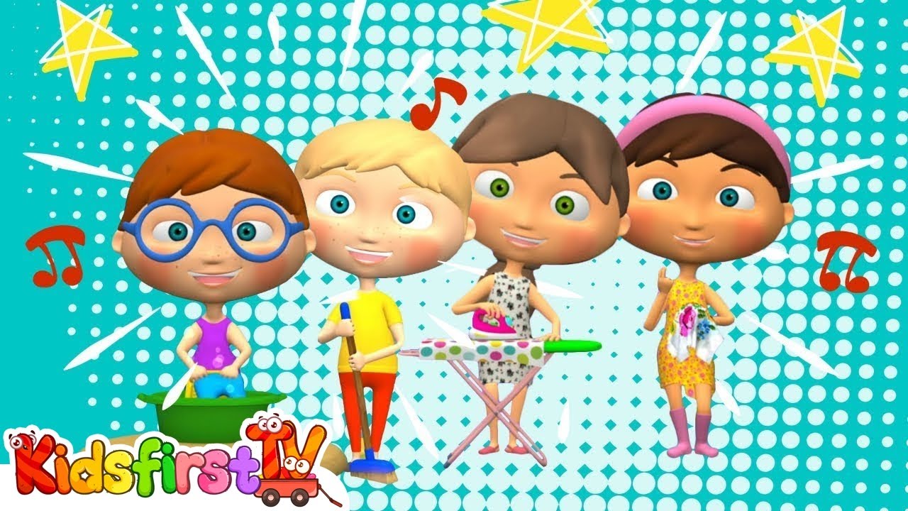 The Mulberry Bush kids' song. Nursery rhymes.