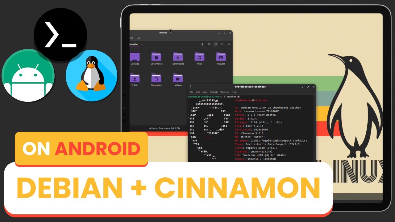 Как установить Debian + Cinnamon на Android с помощью Termux (X11) - [Без рута] - Linux на Android