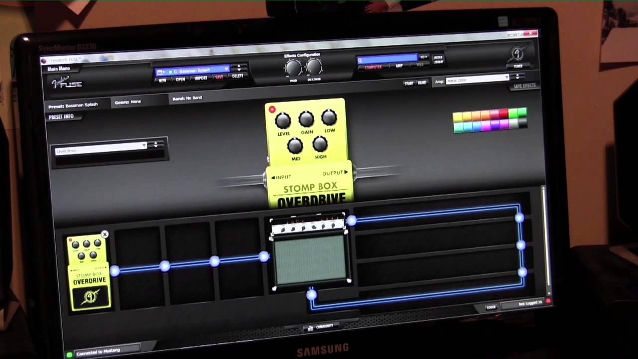 Fender Mustang Fuse Software using Jam tracks