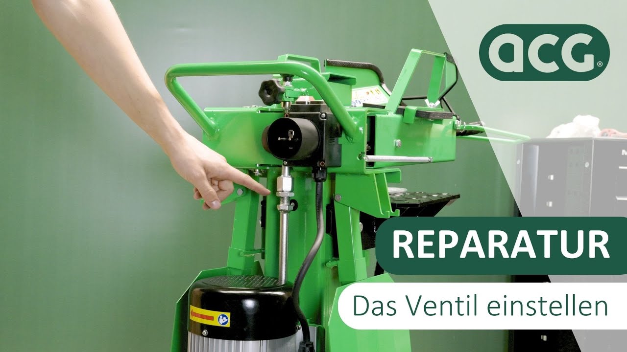 Einstellung des Ventils bei einem 8-Tonnen-Holzspalter | ACG Holten #ventil #holzspalter #stehend