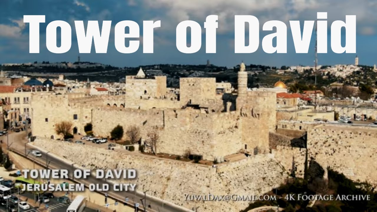 Tower of David - Jerusalem/ Aerial view 4K מגדל דוד