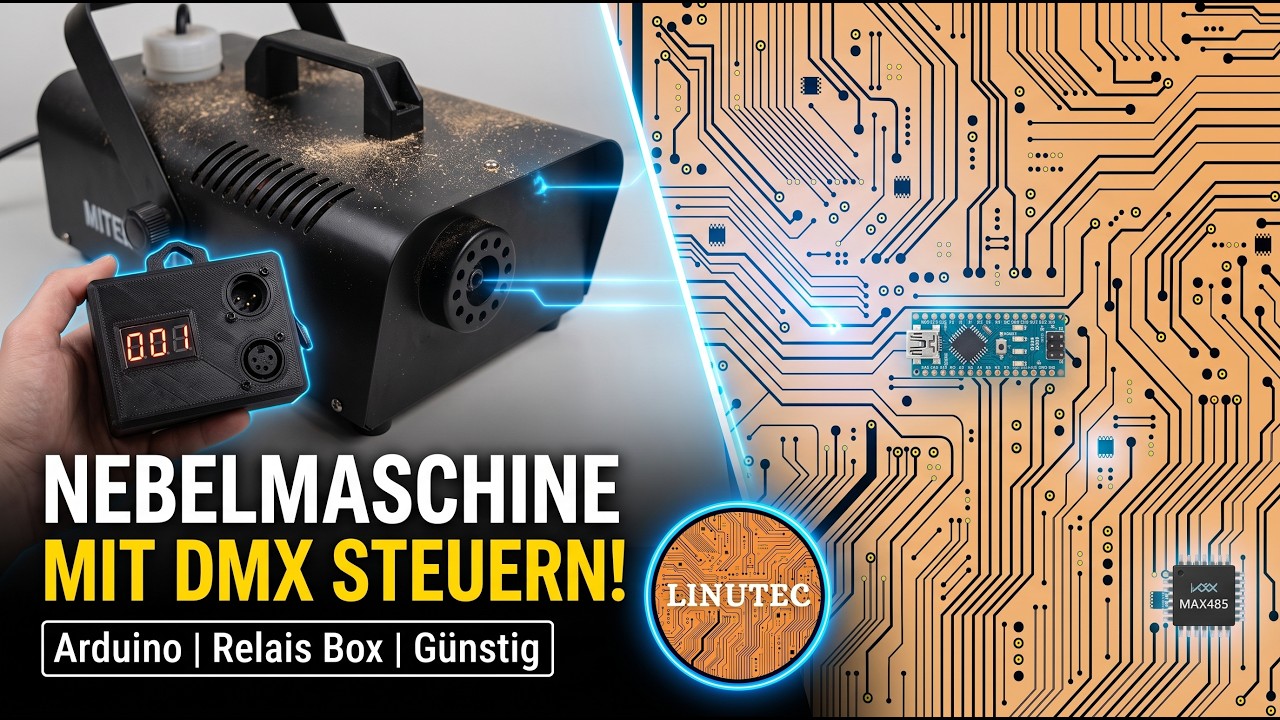 DMX Relais Box bauen: Nebelmaschine DMX-fähig machen (Arduino + MAX485)