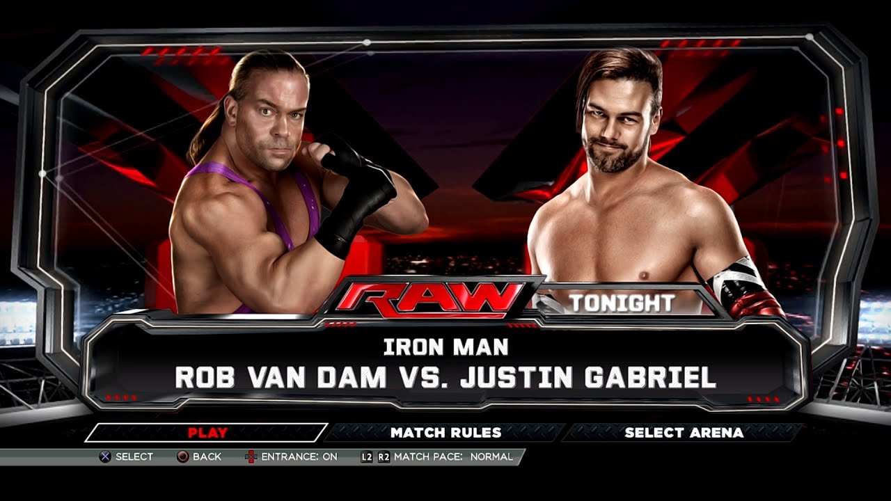 WWE 2K15 PS3 - Rob Van Dam VS Justin Gabriel - Iron Man (KO On) [2K][mClassic]