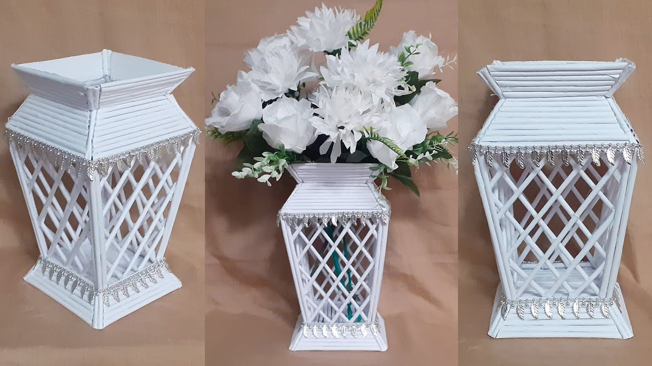 Vas Bunga dari Kertas Hvs Bekas || Vase Paper Flower || Craft Ideas