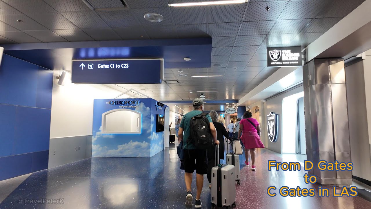 Taking the tram from D gates to C gates in Harry Reid Airport (LAS) Las Vegas.