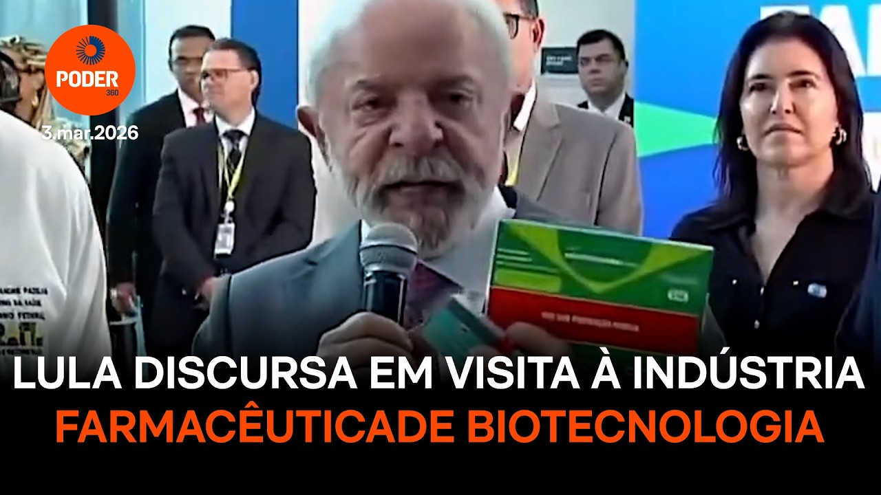 Lula discursa em visita à indústria farmacêuticade biotecnologia
