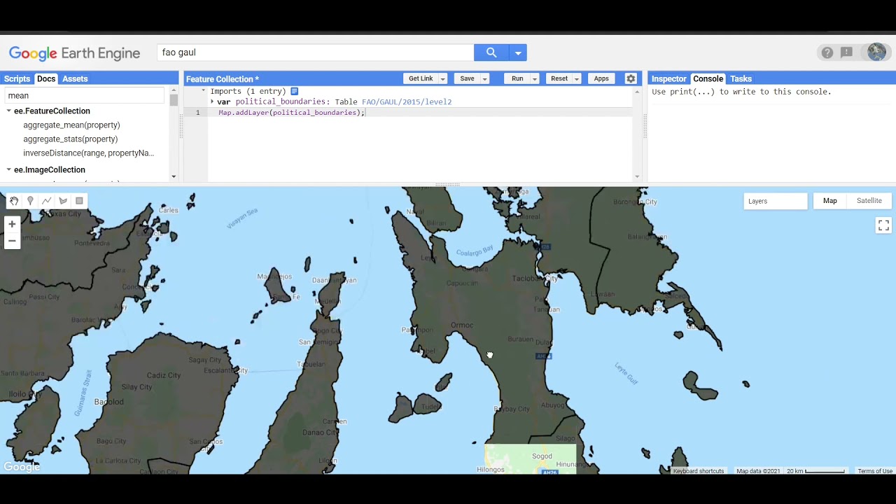 Google Earth Engine — работа с коллекциями объектов