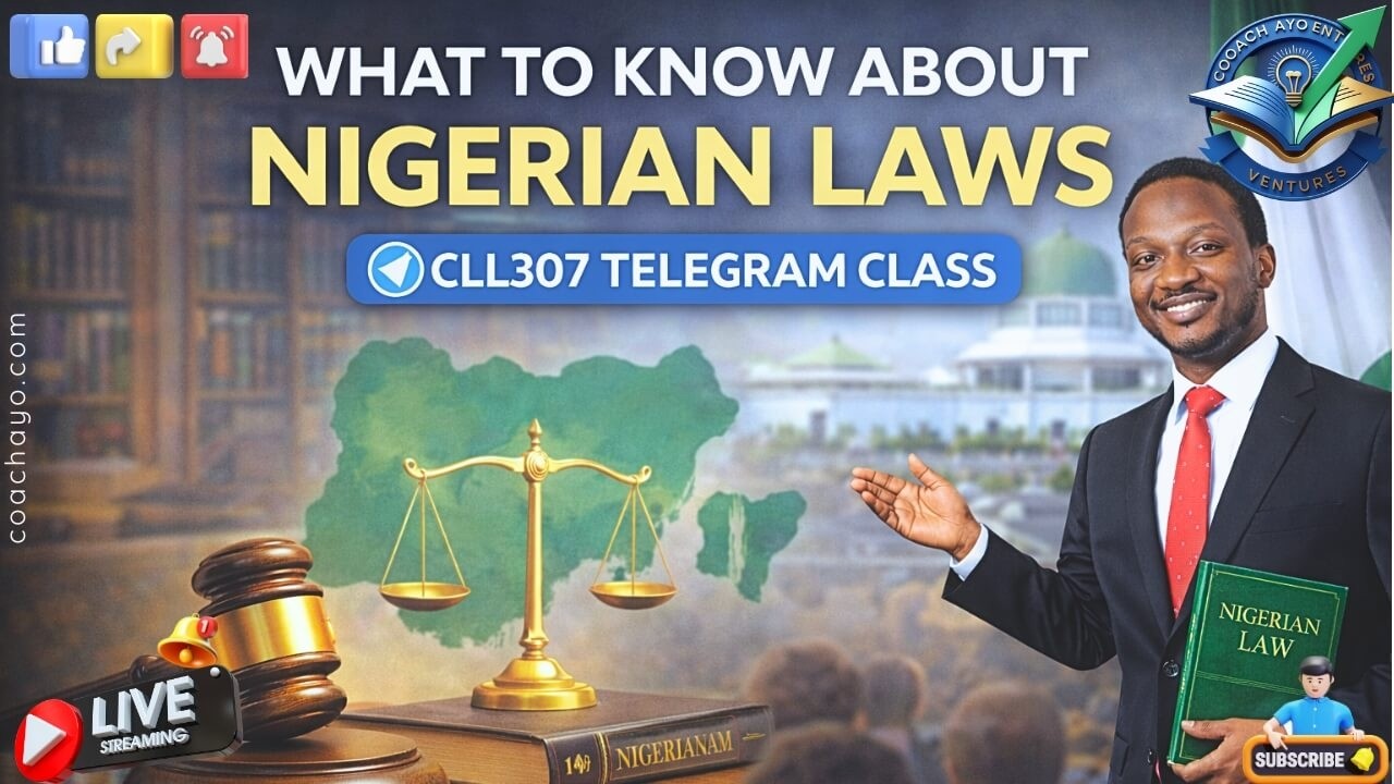 ЗАКОНОДАТЕЛЬСТВО В НИГЕРИИ | CLL307 ЗАНЯТИЯ В TELEGRAM, СЕРИЯ 1