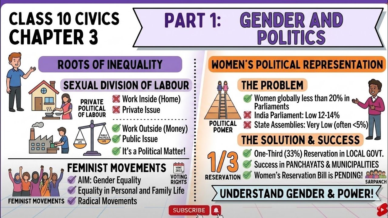Gender, Religion & Caste Class 10|Civics Chapter 3 Part1| Gender Division Explained#civics #religion