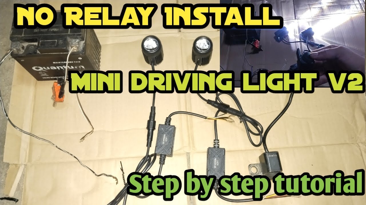 No Relay Install Mini driving light v2 Step by step tutorial..