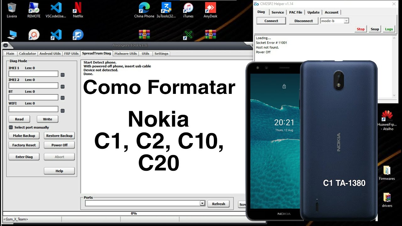 Hard Reset Nokia C1 Ta-1380 without box