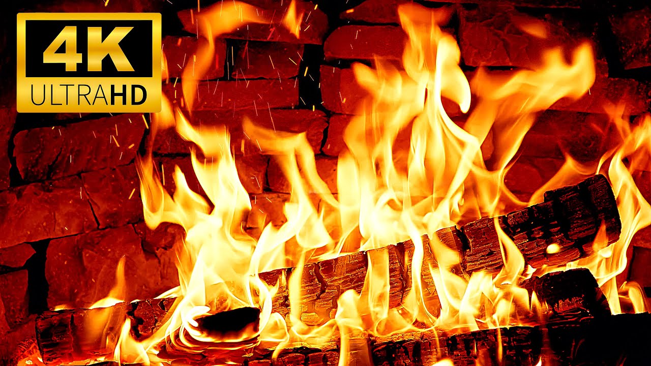 Perfect Relaxing Time with Cozy Fireplace 4K UHD🔥Fireplace Burning Logs & Crackling Fire Sounds