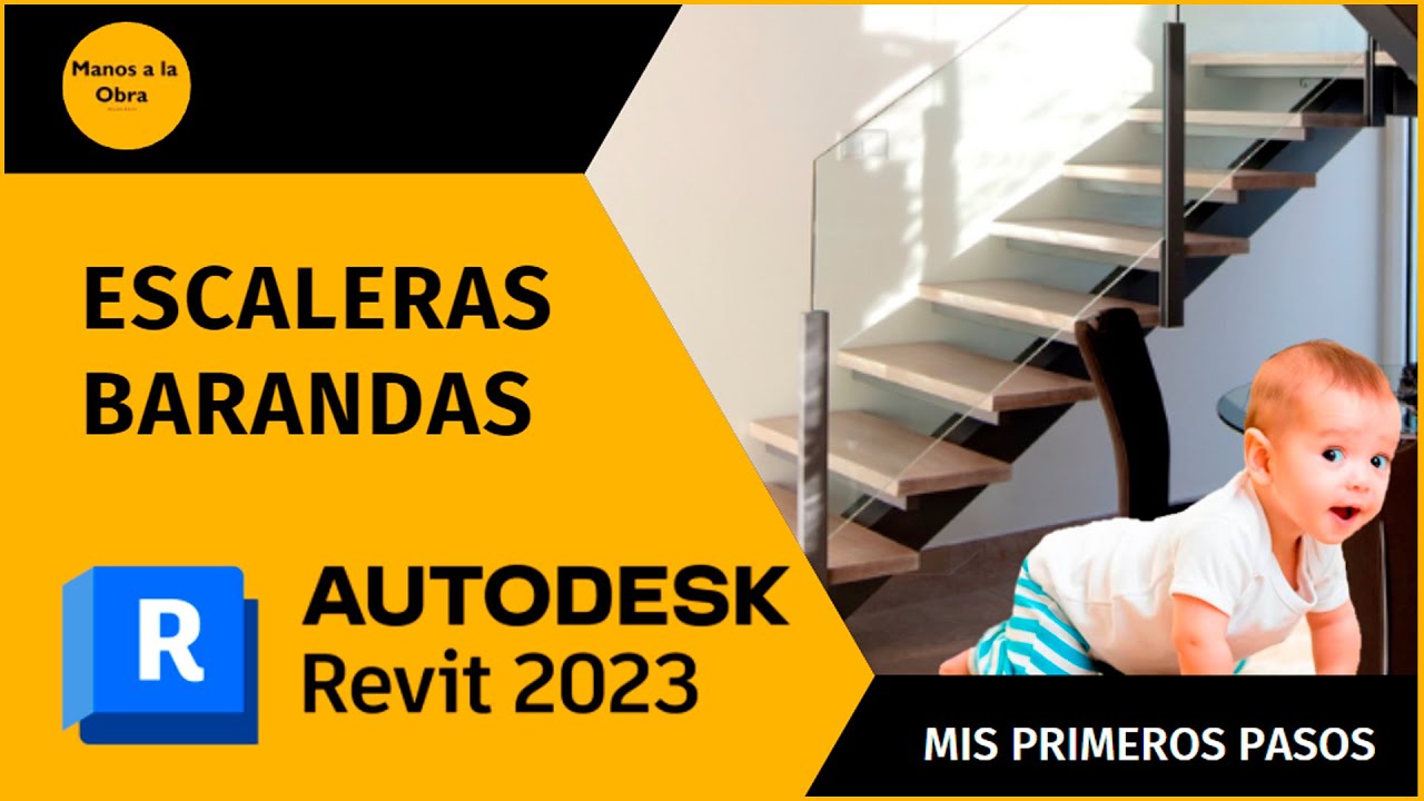 CURSO BÁSICO REVIT 2023 PARTE 14 -  ESCALERAS Y BARANDAS 👶🏻🤓
