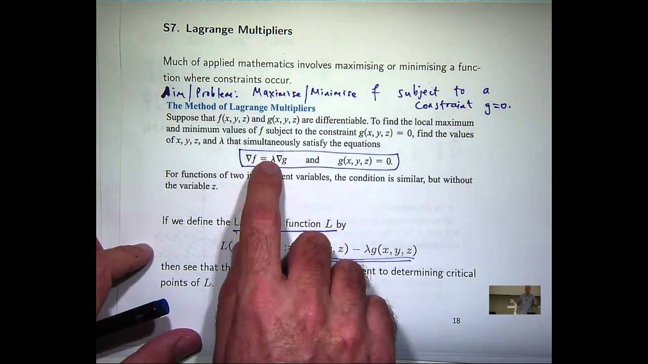 Lagrange multipliers