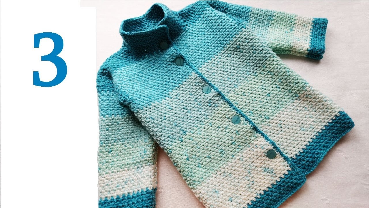 Кардиган крючком. 3 часть. Рукава и горловина.