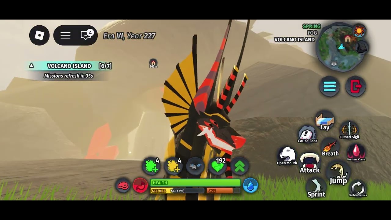 Using a trial token and growing that creature #creaturesofsanaria #roblox 