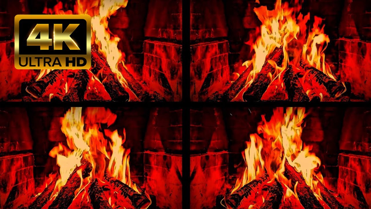 4K Crackling Fire Sounds for Study & Concentration • 10 Hours Background Noise for Focus